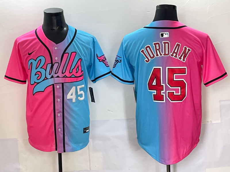 Men Chicago Bulls Nike #45 Jordan Blue pink NBA 2025 Jersey style 001->chicago bulls->NBA Jersey
